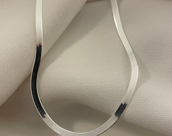 Sterling Silver Flat Snake Chain Necklace - 3mm, Gift Boxed