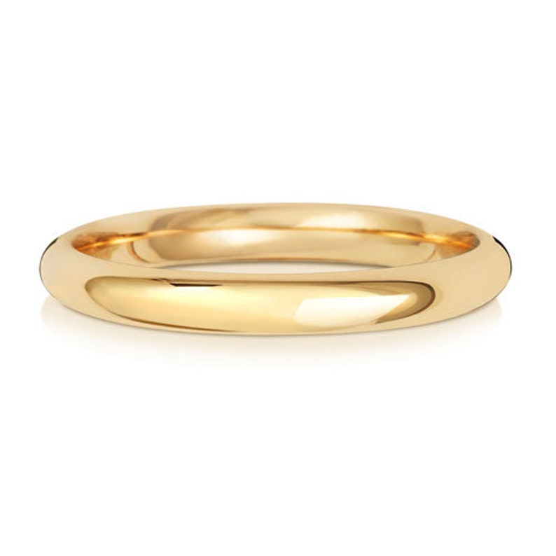 Lightweight 2mm-8mm Width Genuine 18 CT Yellow Gold Traditional Court Wedding Band Gift Boxed Depth ~1.1mm-1.2mm Wedding Ring J-Z Sizes