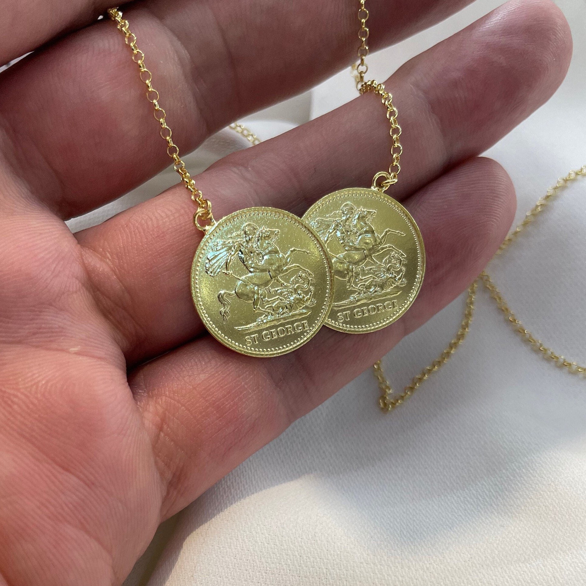 Silver Ladies Yellow Gold Plated Full Double Sovereign Coin