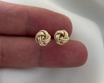9 Karat Gelbgold Doppelknoten Ohrstecker - Geschenkbox