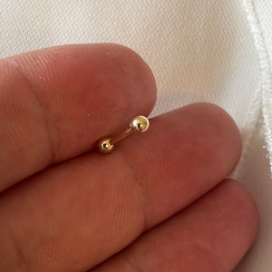 Genuine 9ct Yellow Gold Bead Cartilage 6mm Post Stud - Gift Boxed sold a single