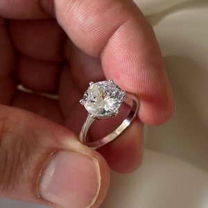 Ladies 925 Sterling Silver Cubic Zirconia Engagement Solitaire Ring Size J-T - Gift Boxed