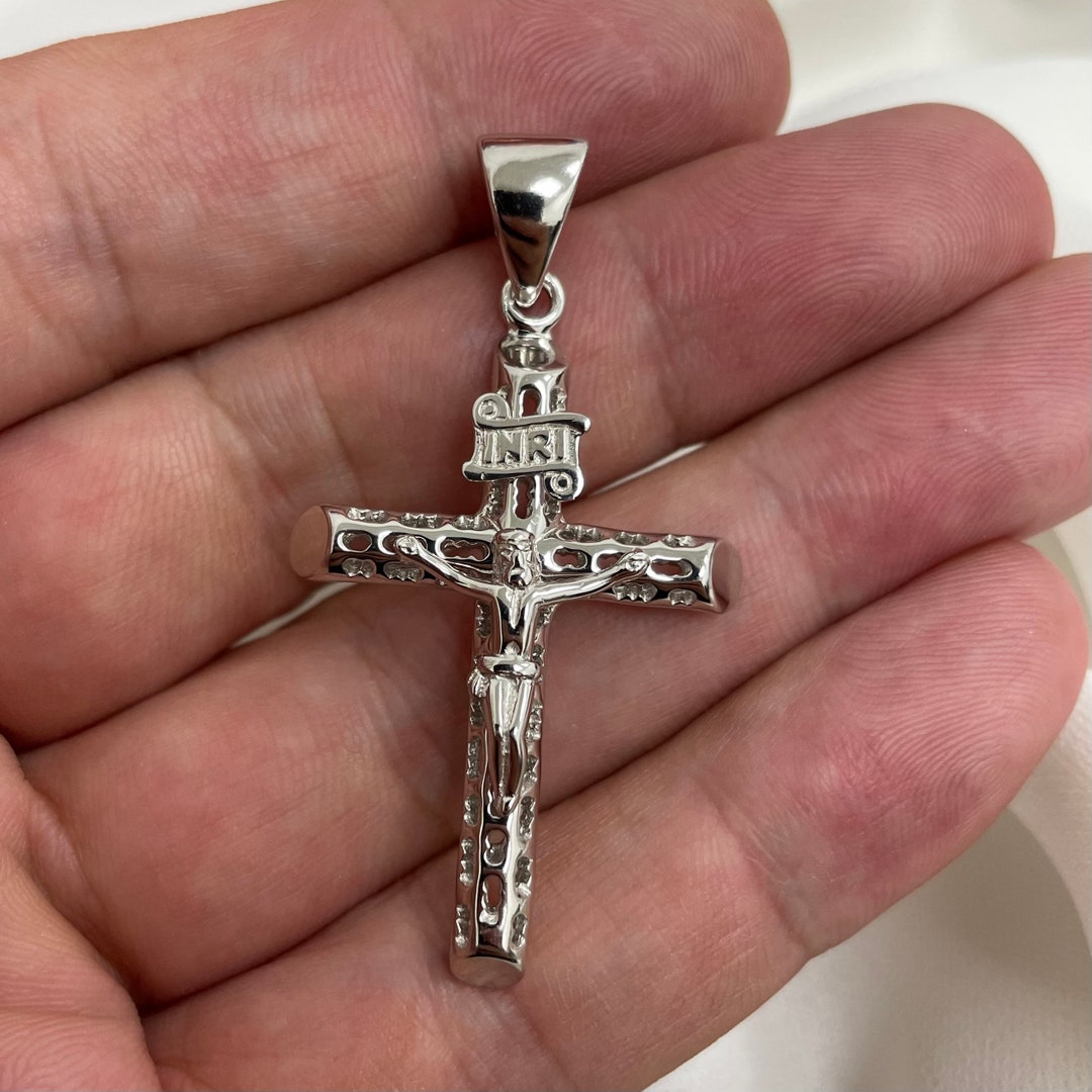 アクセサリー Silver Maria Locket with Silver Cross Cross Maria Pendant with 19