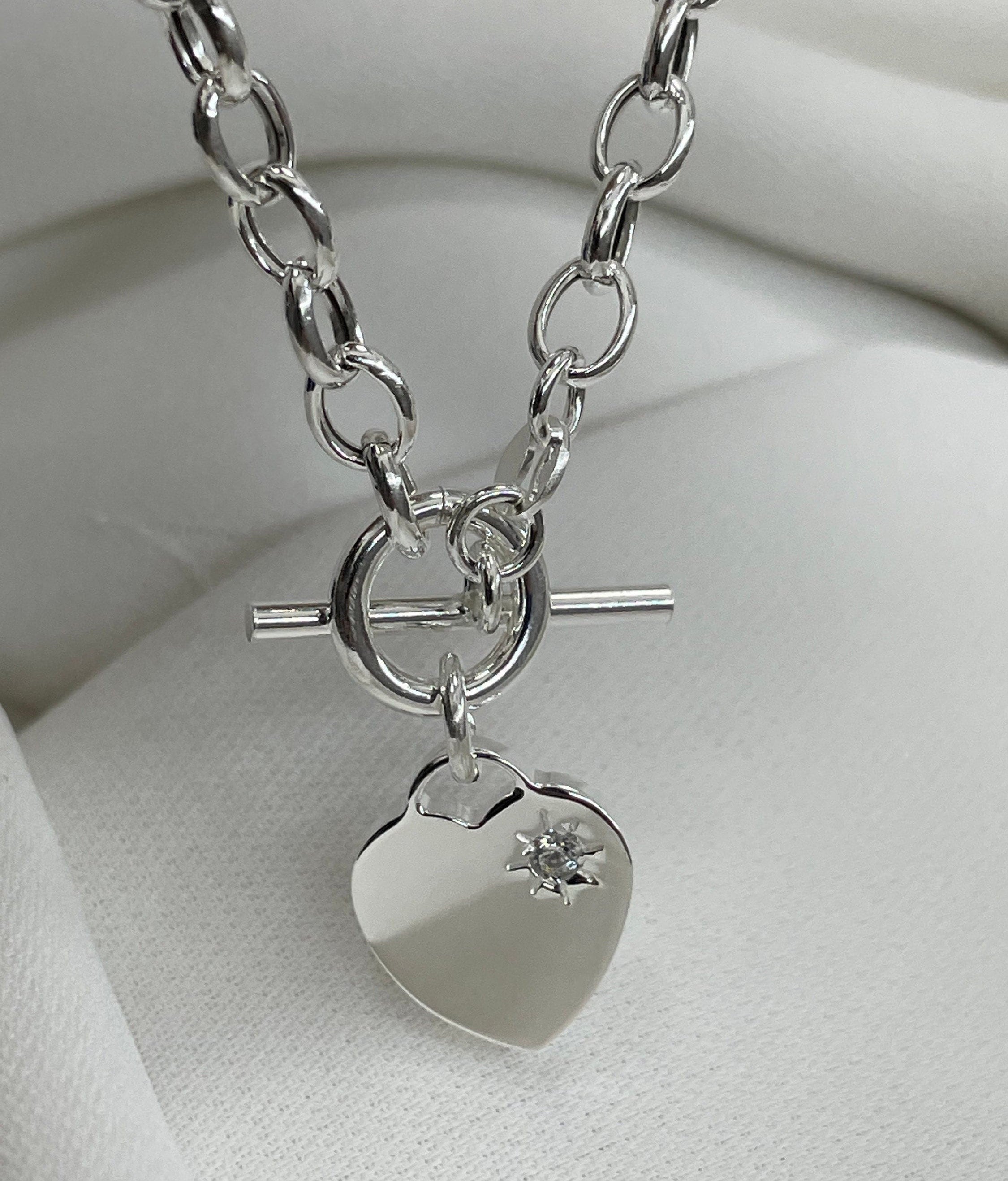 Sterling Silver Blecher T/Bar Heart Chain & Bracelet Set SKU 0502001 – Gems  Magherafelt