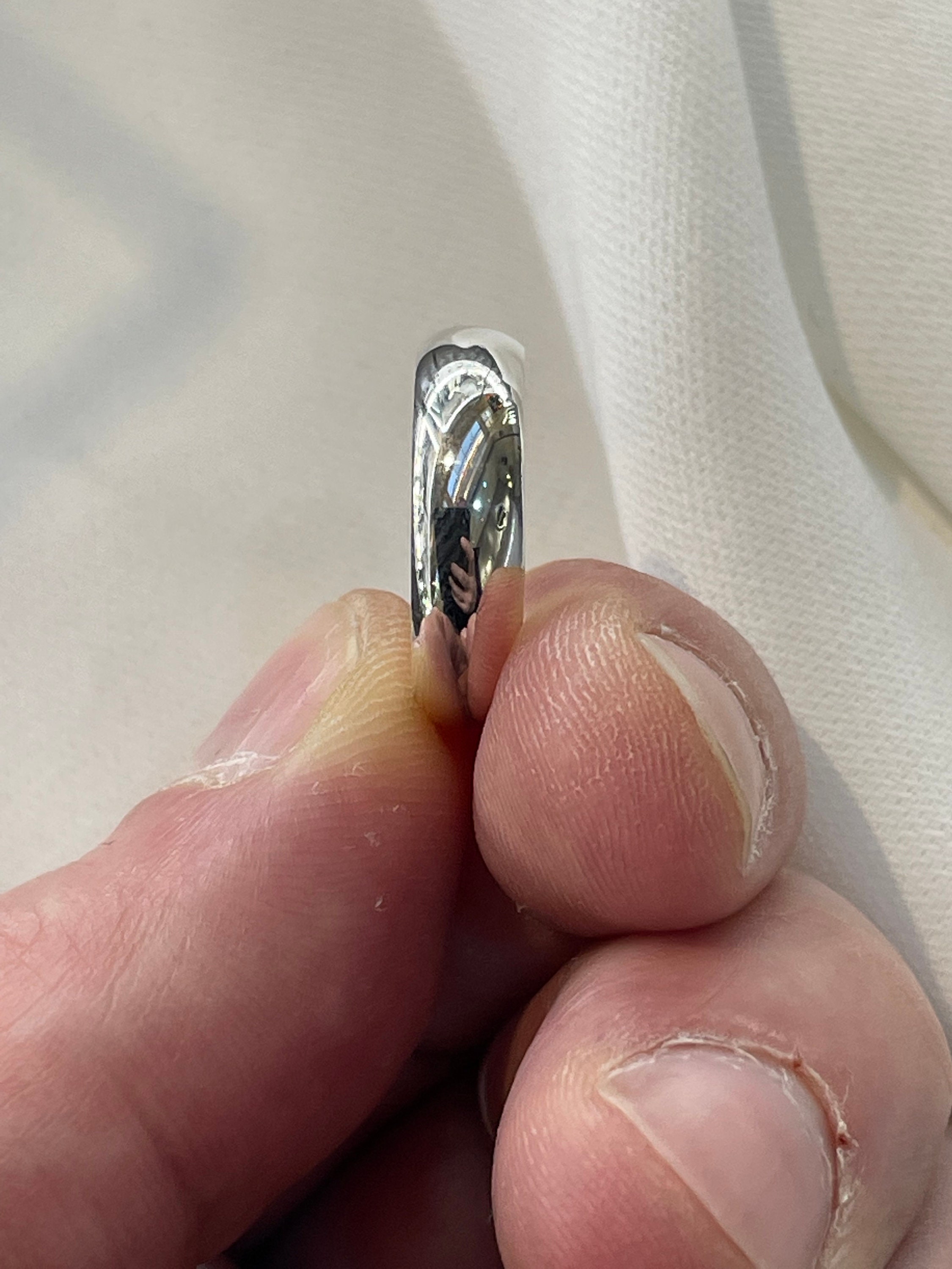 Fede Nuziale Argento Sterling 925 - Forma D 2 Mm - Finitura Lucida, Fatto A Mano A Londra - Taglie Dalla A Alla Z+6