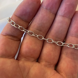 Pulsera Charm Charm Plata de Ley 925 Hallmark 7 mm / 5 mm Eslabones Ovalados