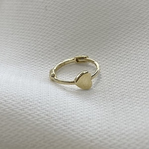 Genuine 9ct Gold Heart Hoop Upper Ear Helix Cartilage Earring - Stylish Hoop with a Heart Cartilage Earring - Gift Boxed