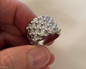 Sterling Silver Mens Five Row Keeper Ring - Gift Boxed