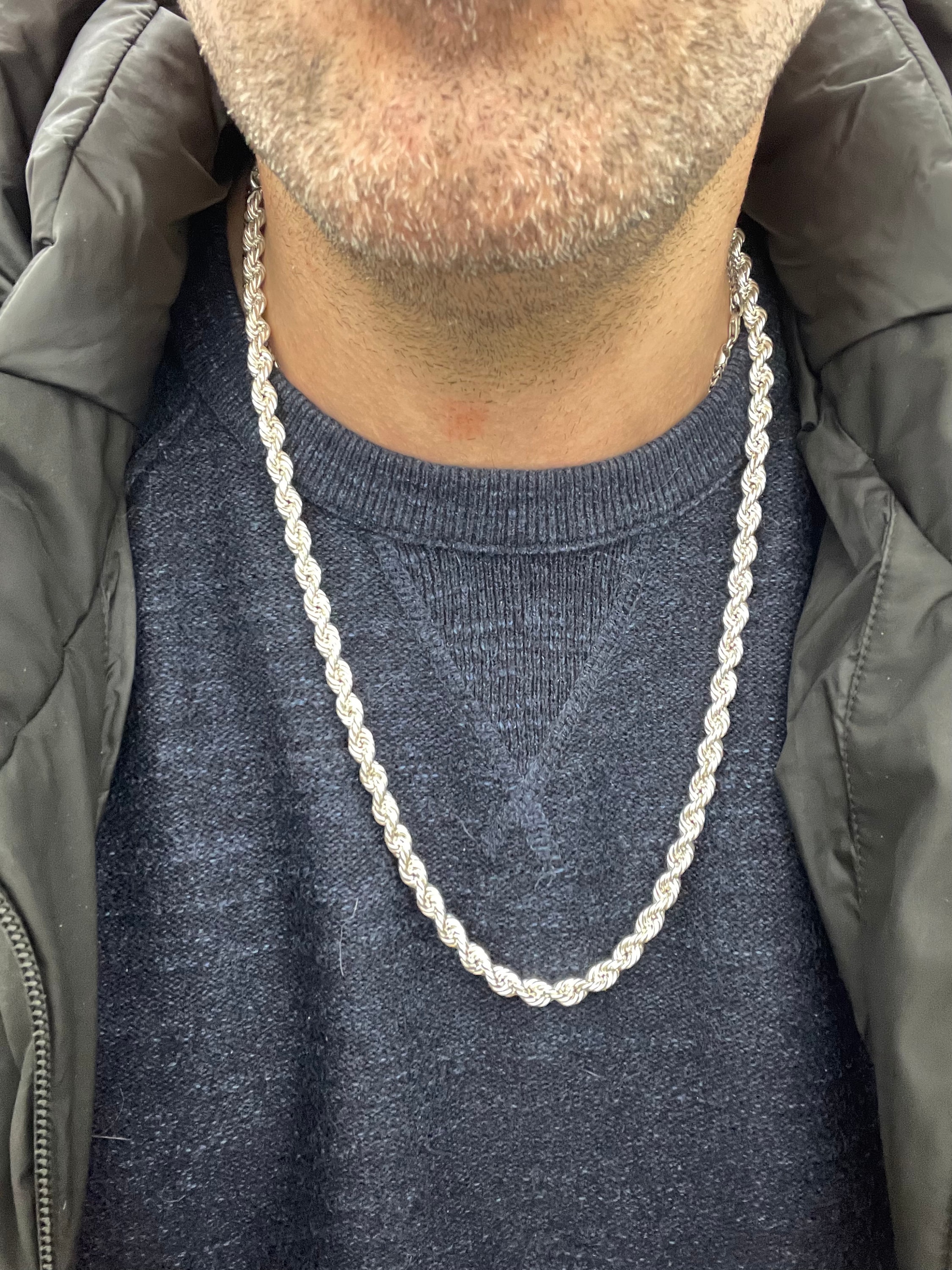 Back Rope Chain Silver Sterling Silver Rope Chain: 6.5mm, Gift Boxed - Etsy