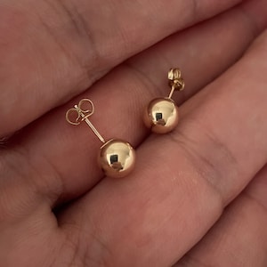Genuine 9CT Yellow Gold 7 mm Ball Stud Earrings 0.35 Grams- Gift Boxed 9 carat ball studs