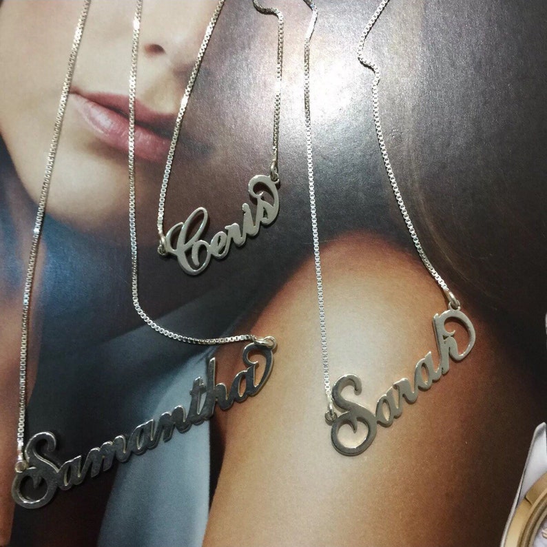 Personalized Name Necklace Sterling Silver Necklace Name Etsy