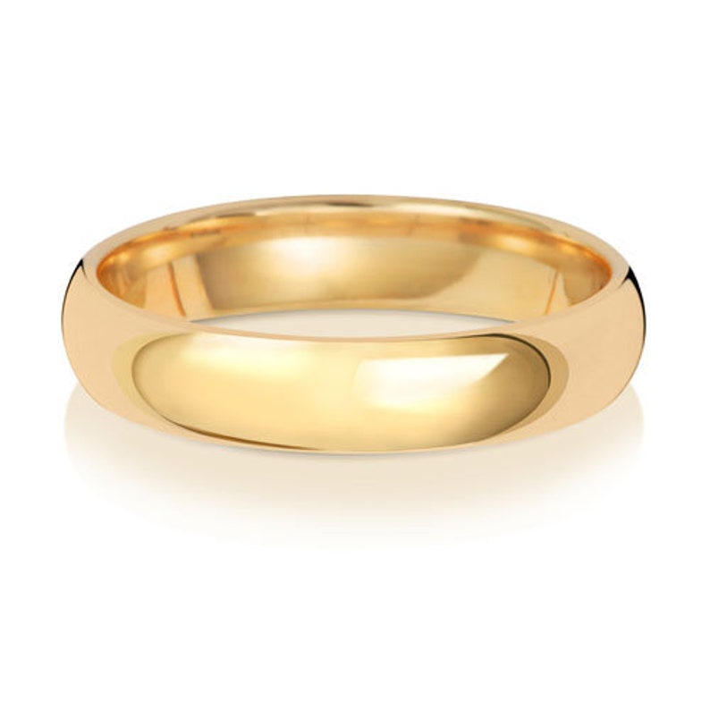 Lightweight 2mm-8mm Width Genuine 18 CT Yellow Gold Traditional Court Wedding Band Gift Boxed Depth ~1.1mm-1.2mm Wedding Ring J-Z Sizes