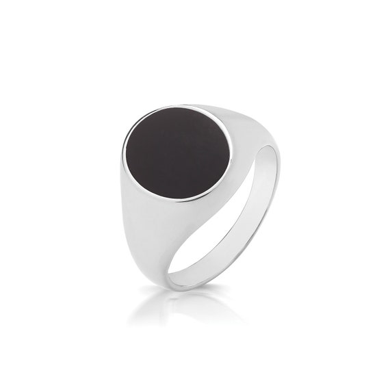 Silver Triple Plated Oval Black Onyx Signet Ring Sterling Silver Unisex Ring  G-T Sizes Gift Boxed - Etsy