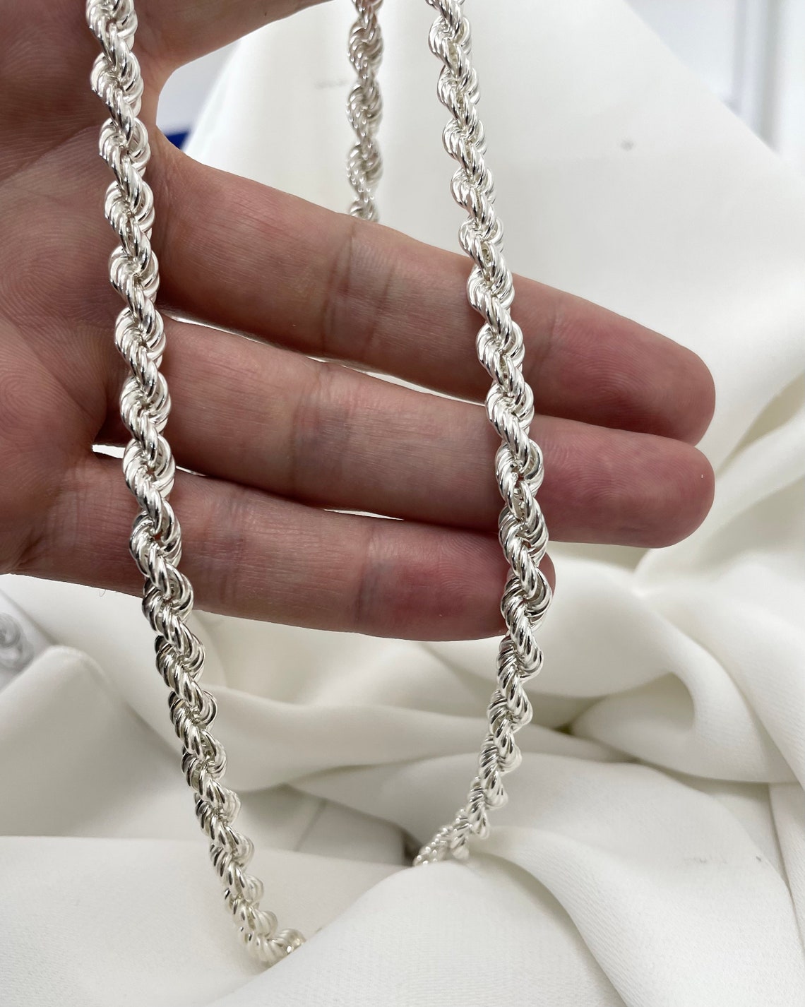 Sterling Silver Rope Chain: 6.5mm, Gift Boxed - Etsy