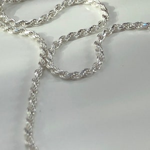 Sterling Silver Rope Chain - Men’s Rope chain sterling silver 925 Hallmark 2mm- Gift Boxed unisex Chain Silver Chain Men&#39;s 18’’ 22’’inches