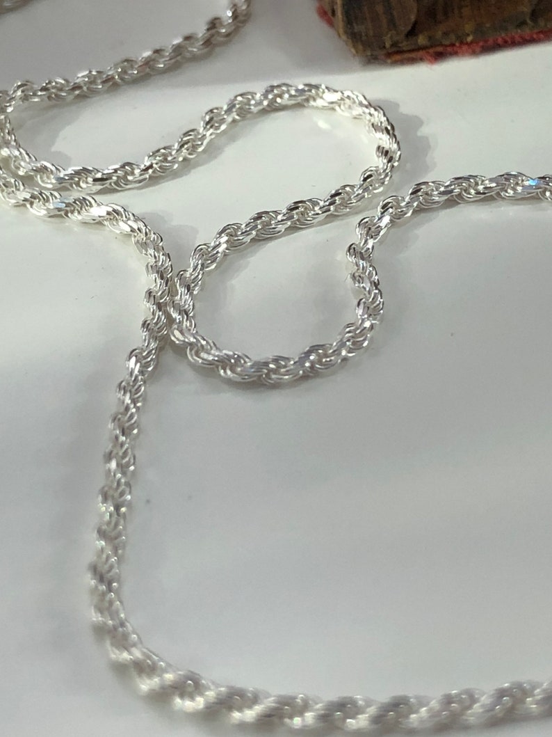 Sterling Silver Rope Chain Mens Rope Chain Sterling Silver Etsy