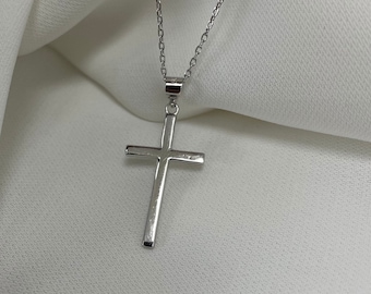 Collier Pendentif Croix Massif 925 Argent Sterling - Collier Pendentif Croix Cadeau Coffret