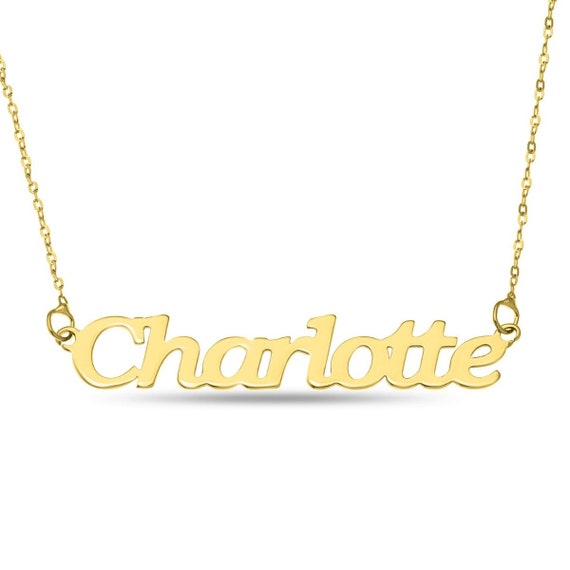9ct Yellow Gold Personalised Name Plate 