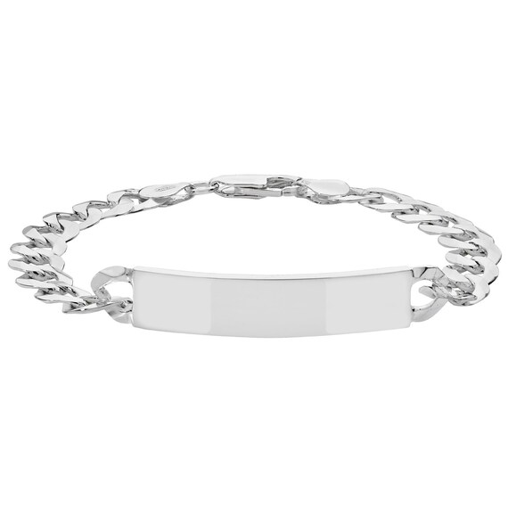 Mens id bracelets sterling best sale silver