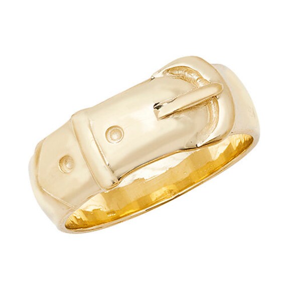 Mens gold cheap buckle ring