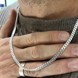 Silver Close Curb Chain - Men’s curb chain sterling silver 925 Hallmark - Gift Boxed Silver Chain 16&quot;-30&quot;