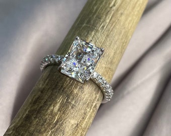 3 Carat Created Diamond 925 Sterling Silver Wedding Ring Promise ring & 14ct Gold Ring - Gift Boxed