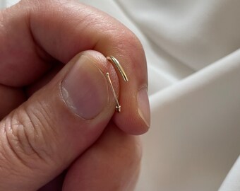 Orecchini A Cerchio Dormienti Oro Giallo 9kt Su Argento Sterling 14mm - Royal Pearl Boutique