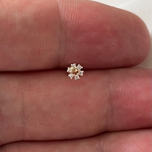 Genuine 9ct Yellow Gold CZ Open Circle Cartilage 6mm Post Stud 0.30 Grams - Gift Boxed