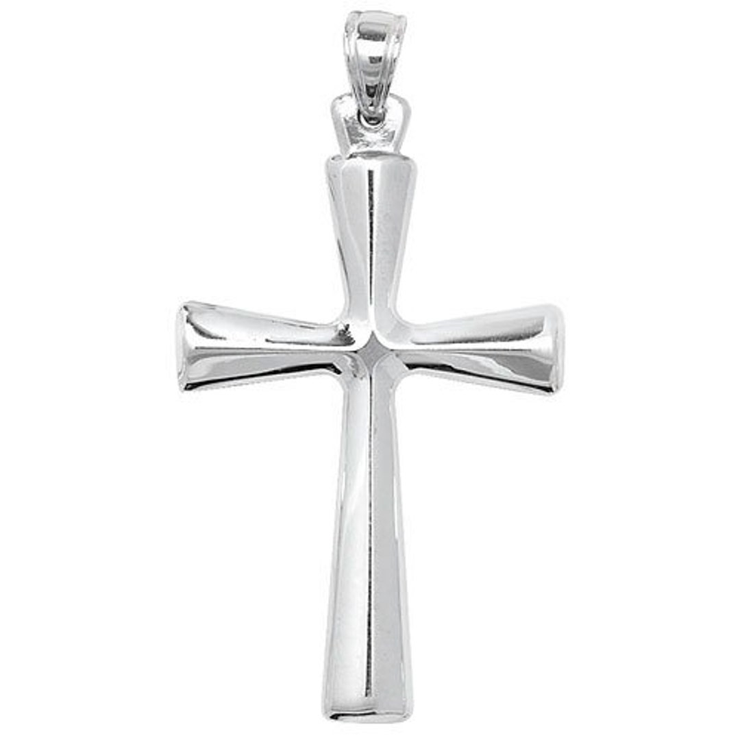 Sterling Silver Cross Pendant 1.07 Grams With Silver Faceted - Etsy UK