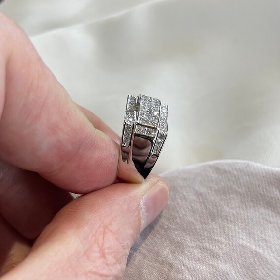 Sterling Silver Men s Stone Set Cz Ring Gift Boxed Mens Ring Mens