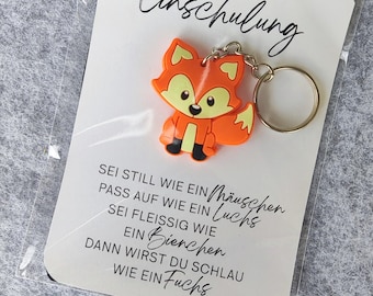 Mini Geschenk zur Einschulung mit Schlüsselanhänger in der Tüte*Glücksbringer Schule Einschulung Handmade Diy