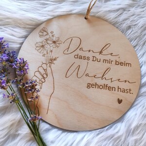 Holzschild für Erzieher*Lehrer*Abschied* Geschenk mit personalisierter Holzgravur "Danke fürs Wachsen" – Einzigartiges Dankeschön Geschenk