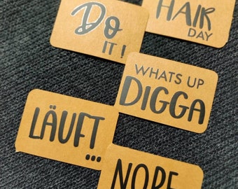 Snappap-Aufnäher *Patches* Label DIY Bad Hair Day Nope Digga Läuft
