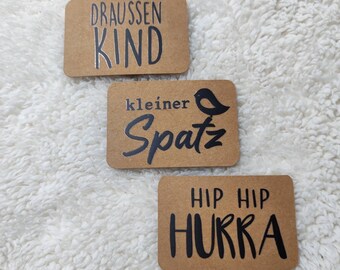 Snappap-Aufnäher *Patches* Label DIY Draussen Kind, Hurra, Spatz