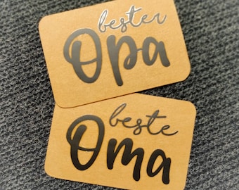 Snappap-Aufnäher *Patches Oma Opa* Label Geschenk DIY