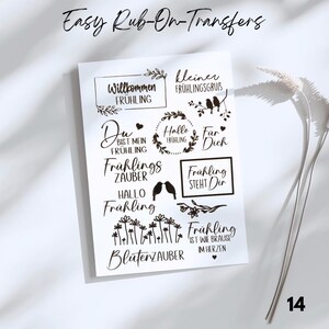 Rub-On-Transfers*14*Frühling*spring**Sticker*keramik*easy Stick* Perfekt für DIY, Geschenke&Dekorationen