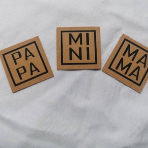 Snappap patch MAMA PAPA MINI sew label diy image 1