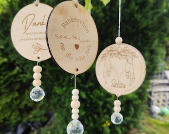 Personalisierter Holz-Sonnenfänger - Abschiedsgeschenk für Erzieher und Lehrer- Handmade Danke, Abschied, Einschulung, Schule, beste Kiga