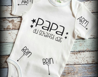 Bügelbild *Papa du schaffst das* Geburt Schwangerschaft Baby Newborn DIY Babyparty