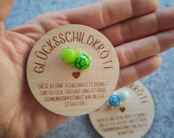 Mini Geschenk Glücksbringer Schildkröte Freund Mutmacher Schule Einschulung Klausur Handmade Diy