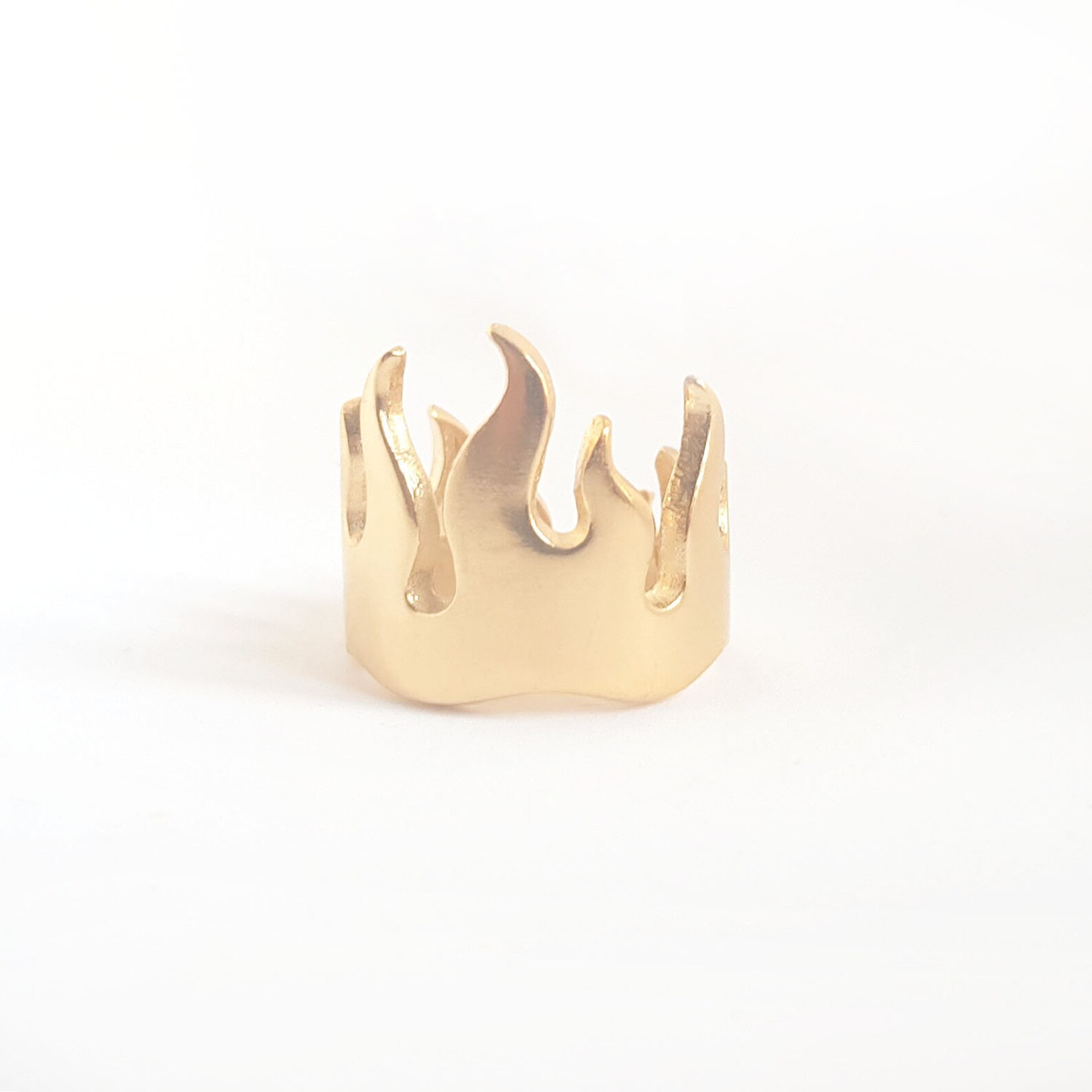 Golden Flame Ring - Etsy