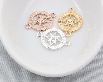 Silver Compass or Gold Compass for Travel Necklace