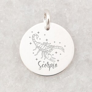 Sterling Silver Zodiac Signs Scorpio Pendant gift for Scorpio