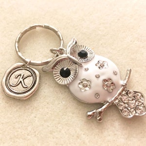 Owl keychain personalized owl gifts for women owl jewelry owl lover gift for her gift ideas for women unique gifts unique keychain