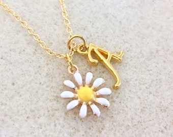 Personalized daisy necklace daisy gift daisy Girl Scout daisy girl scout necklace jr bridesmaid gift flower girl gift flower girl necklace