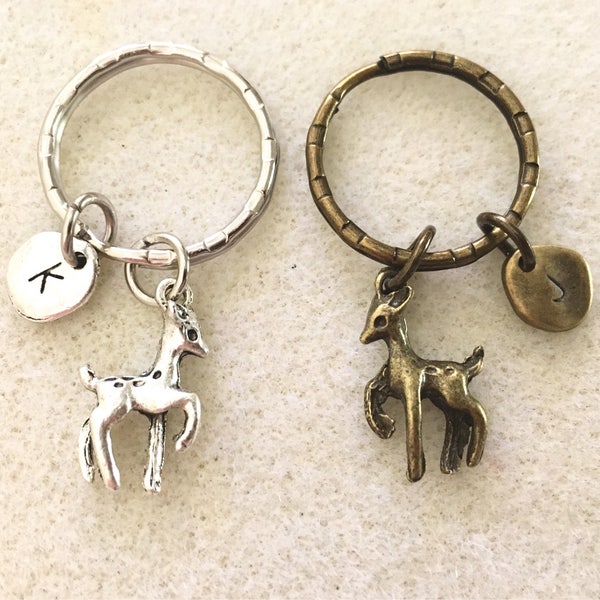 3D Personalized deer keychain deer lovers gift woodland animals keychain deer baby shower animal lover gift deer birthday animal key chain