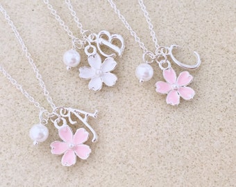 Pink or white flower girl necklace for flower girl gift personalized flower girl proposal little girl gift flower girl jewelry gifts