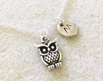 Personalized tiny owl necklace owl gifts owl lover gift owl jewelry owl theme party favors owl favors owl gifts women owl pendant necklace
