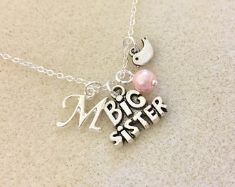 IB New Big Sister Carved Big Sister Necklace Big Sister Gift New Big Sister Gift Big Sister Jewelry Baby Announcement