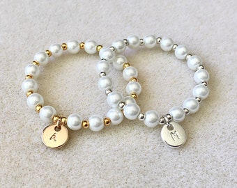 Simple Pearl Bracelet Wedding Bracelet on Silver or Gold Chain Child Bracelet Pearl Flower Girl Bracelet Flower Girl Jewelry